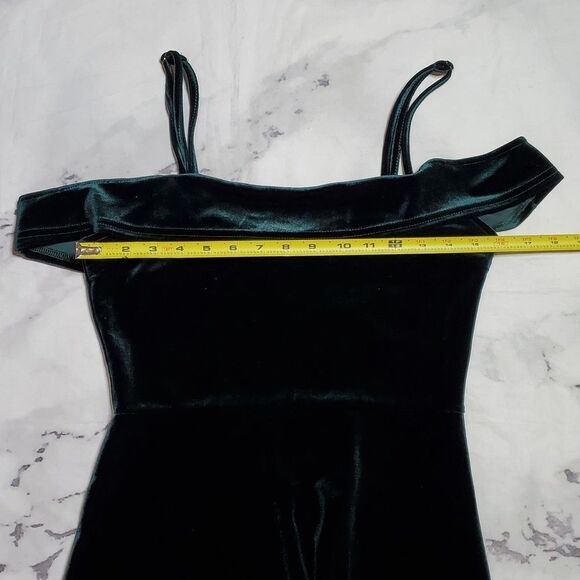 Lulu's My Kind of Romance Dark Green Velvet Off-the-Shoulder Mini Dress - Picture 4 of 7